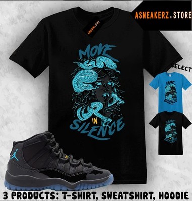 Shirt Match AJ 11 Gamma Blue 2025 Sneaker Matching Tee Move In Silence T-Shirt