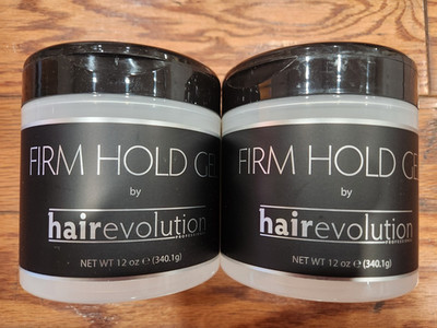 2 HAIR EVOLUTION FIRM HOLD GEL NET 12 OZ EACH ALCOHOL FREE NO FLAKES MADE IN USA
