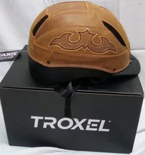 Troxel Cheyenne Brown Large Low Profile Horse Riding Western Helmet SureFit Pro 