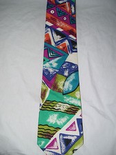 J T Beckett print Tie 100% Cotton Made in the USA Men Neck Tie GC