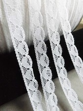 NARROW 10-20mm LACE RIBBON TRIM White Bridal Shabby Chic Cards Sewing florist 