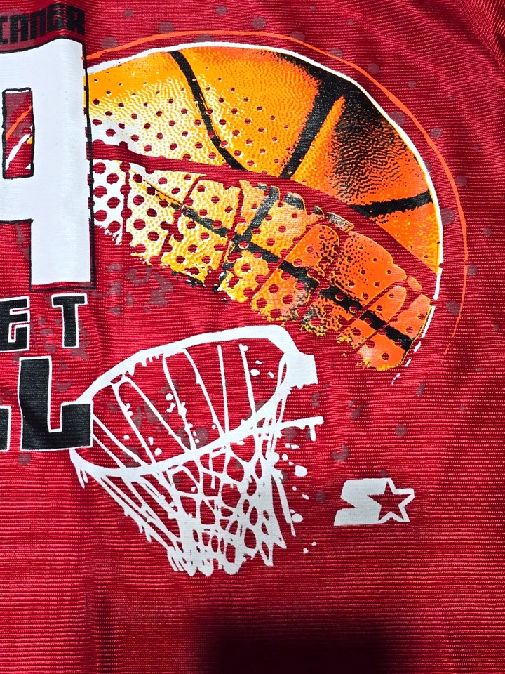 Starter Boys Sports Basketball Red & White Jersey Style Shirt Size Large 10-12 - Image 3 of 4