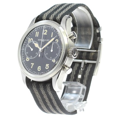 MONTBLANC MB117835 1858 Chronograph Automatic Men's SS Wristwatches Black