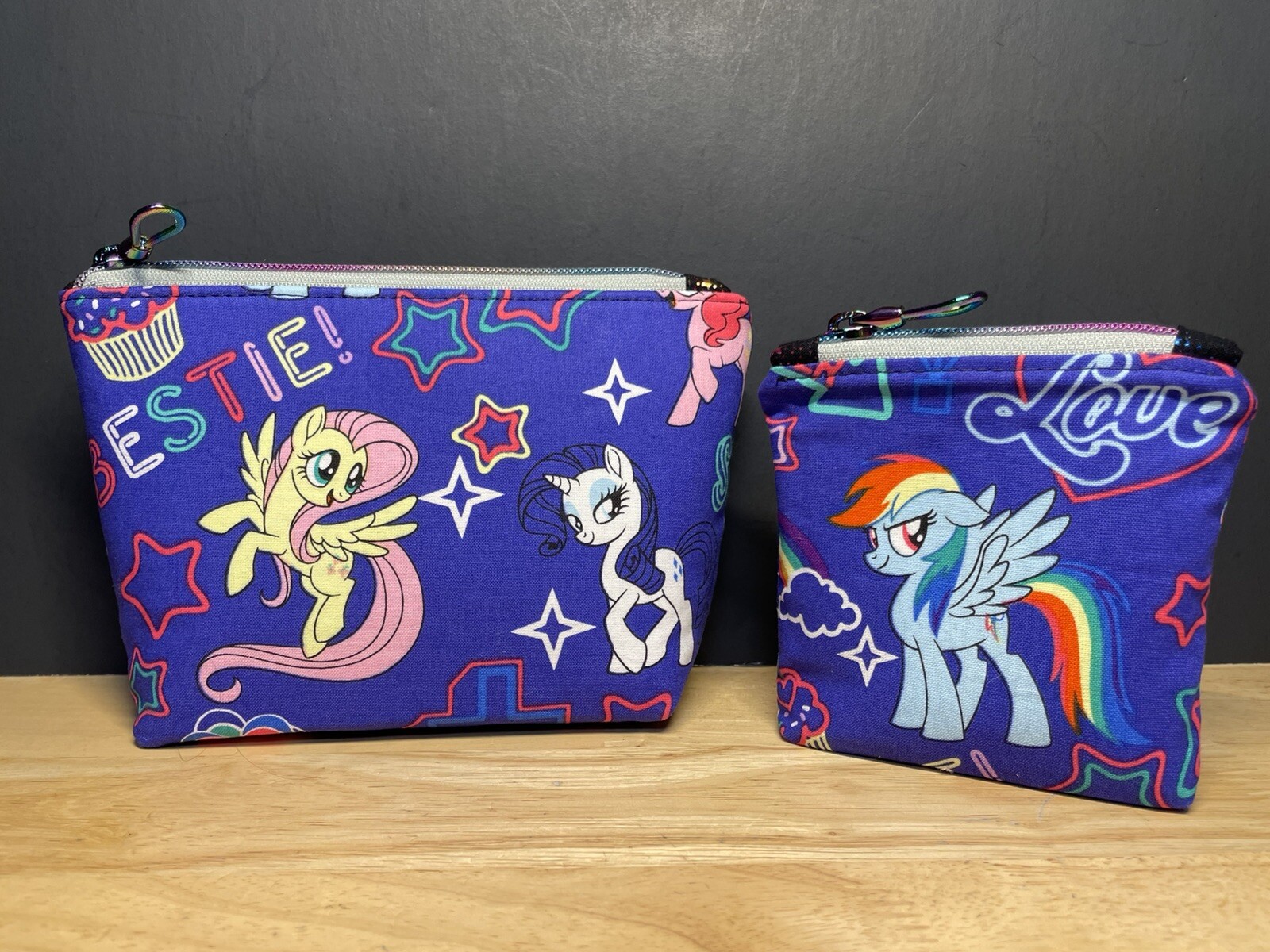 PONY MLP Friendship Is Magic Set di 2 sacchetti con cerniera fatti a mano