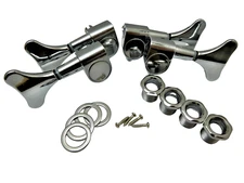 Bass Guitar Tuning Pegs Machine Heads Tuners Keys Set Chrome 2x2 Sealed