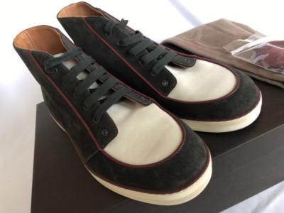 BOTTEGA VENETA MENS SUEDE HIGH TOP SHOES SNEAKERS DK GRAY 8US (EUR 40+) 