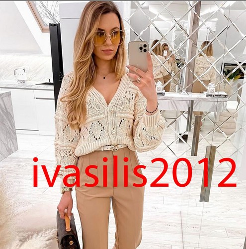 ZARA NEW WOMAN KNIT CARDIGAN COTTON 