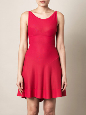 $3115 NEW Authentic ALAIA Paris PINK Viscose Knit Aurore FLUTED Skirt Dress 38