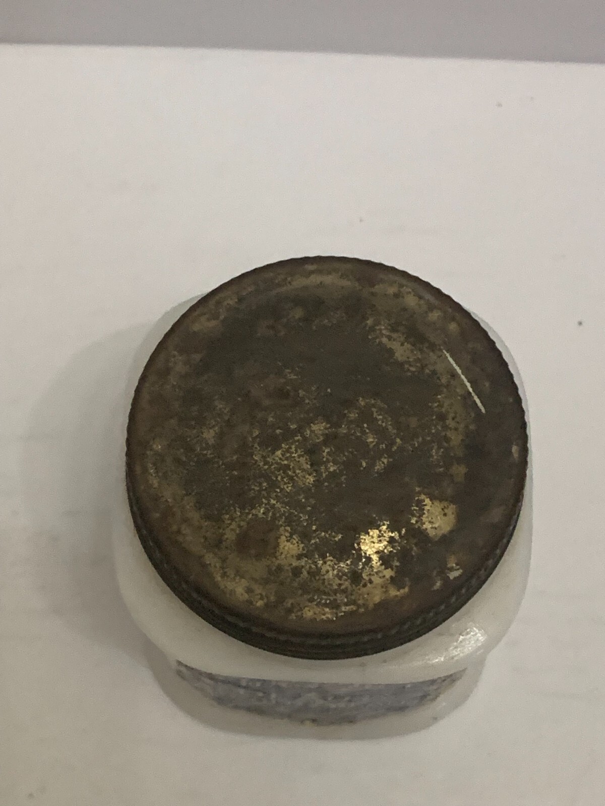 Antique Il Cosmet Beauty Cold Cream Milk Glass Jar Illinois Cosmetics Company