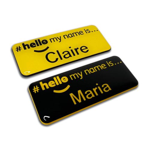 Premium Domed Engraved Hello my name is logo badge DR Dentist Medical Clinic - Picture 4 of 7