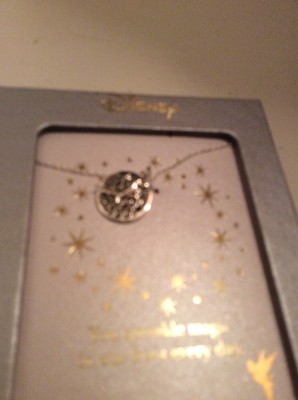 $68 Disney Sterling Silver Love Trust Pixie Dust Charm Pendant Necklace