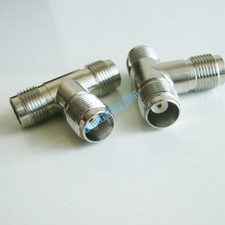TNC female jack to 2 TNC female triple T in series RF adapter connector 3 way