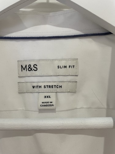 M&S Men’s SLIM FIT Long Sleeve Cotton SHIRT~Size 3 XL With Stretch - Picture 12 of 13