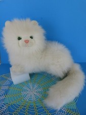 Vtg. RUSS Berrie "Nikki" White Kitty Cat Green Eyes Plush Stuffed Animal Toy 12"