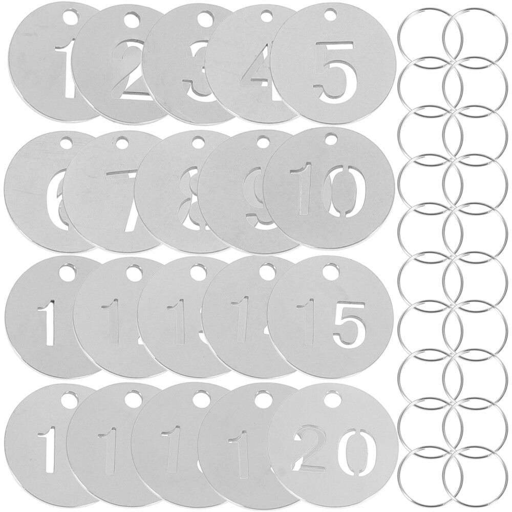 20 Pcs Tamper Evident Tape Steel Plate Stainless Number Outdoor Tags Convenient