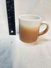 Anchor Hocking Mug Fire King White to brown 1 Cup FREE SHIPPING