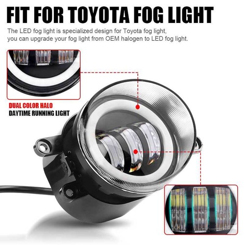 2x Luces antiniebla LED + DRL para Toyota Tacoma Corolla 4RUNNER RAV4 - Imagen 5 de 12