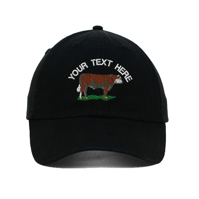 Custom Text Hereford Cow Embroidery Embroidered SOFT Unstructured Hat Cap eBay