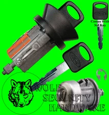 Ford Ignition Key Switch Lock Cylinder & Single Door Tumbler Barrel Set 3 Keys