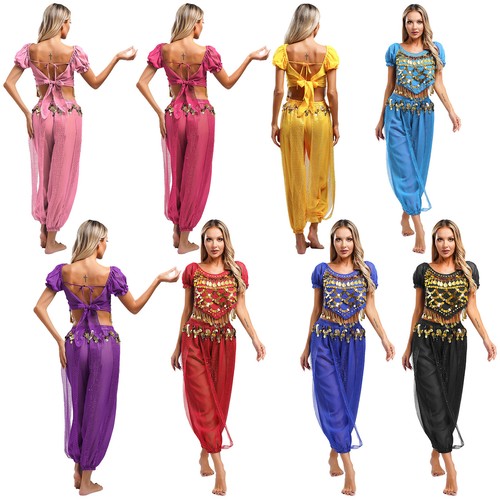 Women Outfit Carnival Suit Show Set Stage Halloween With Pants Costume Tassels