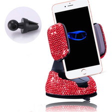Bling Red Car Accessories for women Dashboard Air Vent Cell Phone Holder