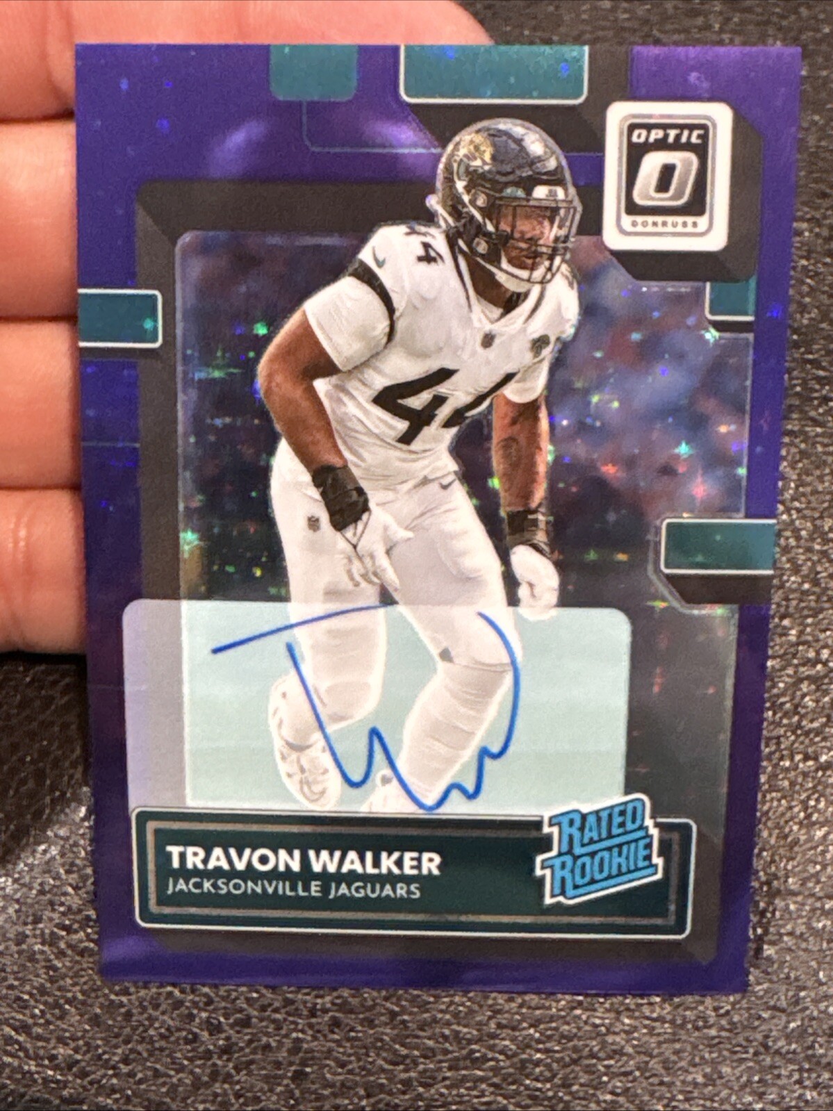 2022 Optic Travon Walker Rated Rookie AUTO SP Purple Stars /50 Jaguars