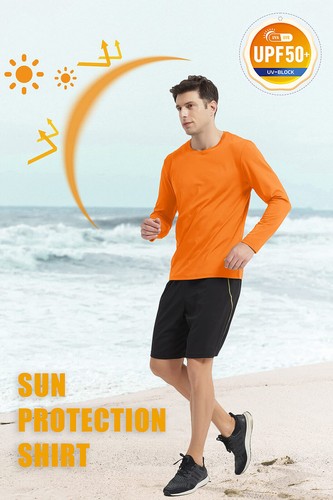 UPF 50+ Men's Sun Protection T-Shirts Long Sleeve Running Fishing Shirts Shirts - Picture 2 of 84