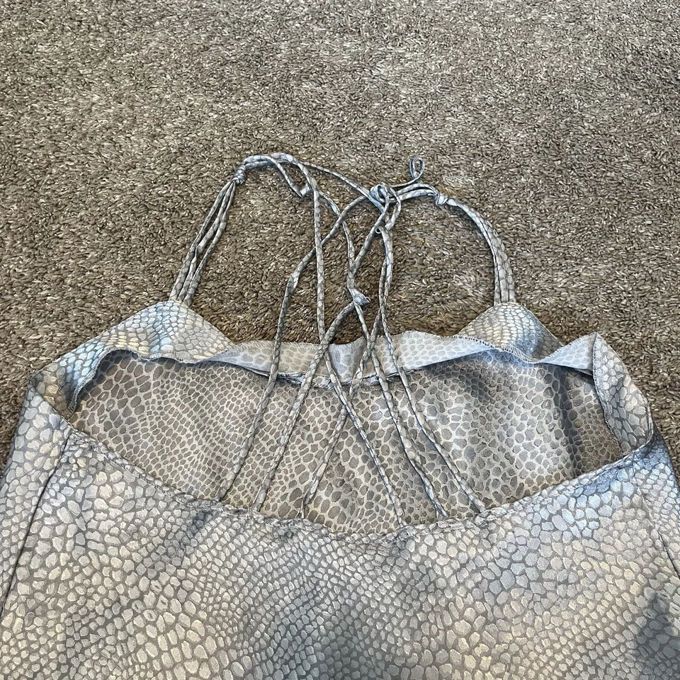 Camisola La Intimates vintage prata estampa animal fenda tamanho grande anos 90 Y2K - Imagem 4 de 4