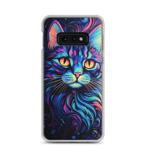 Blacklight Styled Cat Samsung Cell Phone Case - Picture 6 of 16