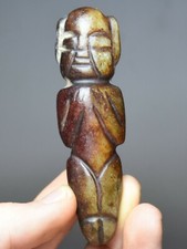 8CM China Hongshan Cultue Old Jade Carve People Person Man Amulet Pendant