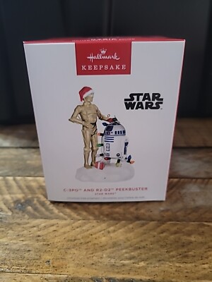 2024 HALLMARK KEEPSAKE ORNAMENT C-3PO & R2-D2 PEEKBUSTER MAGIC MOTION & SOUND
