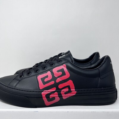 GIVENCHY G4 ロゴ ハイトップ カーフレザー スニーカー *黒×赤 GIVENCHY G4 ロゴ ハイトップ カーフレザー スニーカー *黒×赤