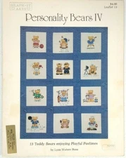 Personality Bears IV Lynn Waters Busa Graph-It Arts Cross-Stitch Book Leaflet 13