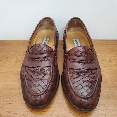 Johnston & Murphy men's brown soft leather slip on shoes size