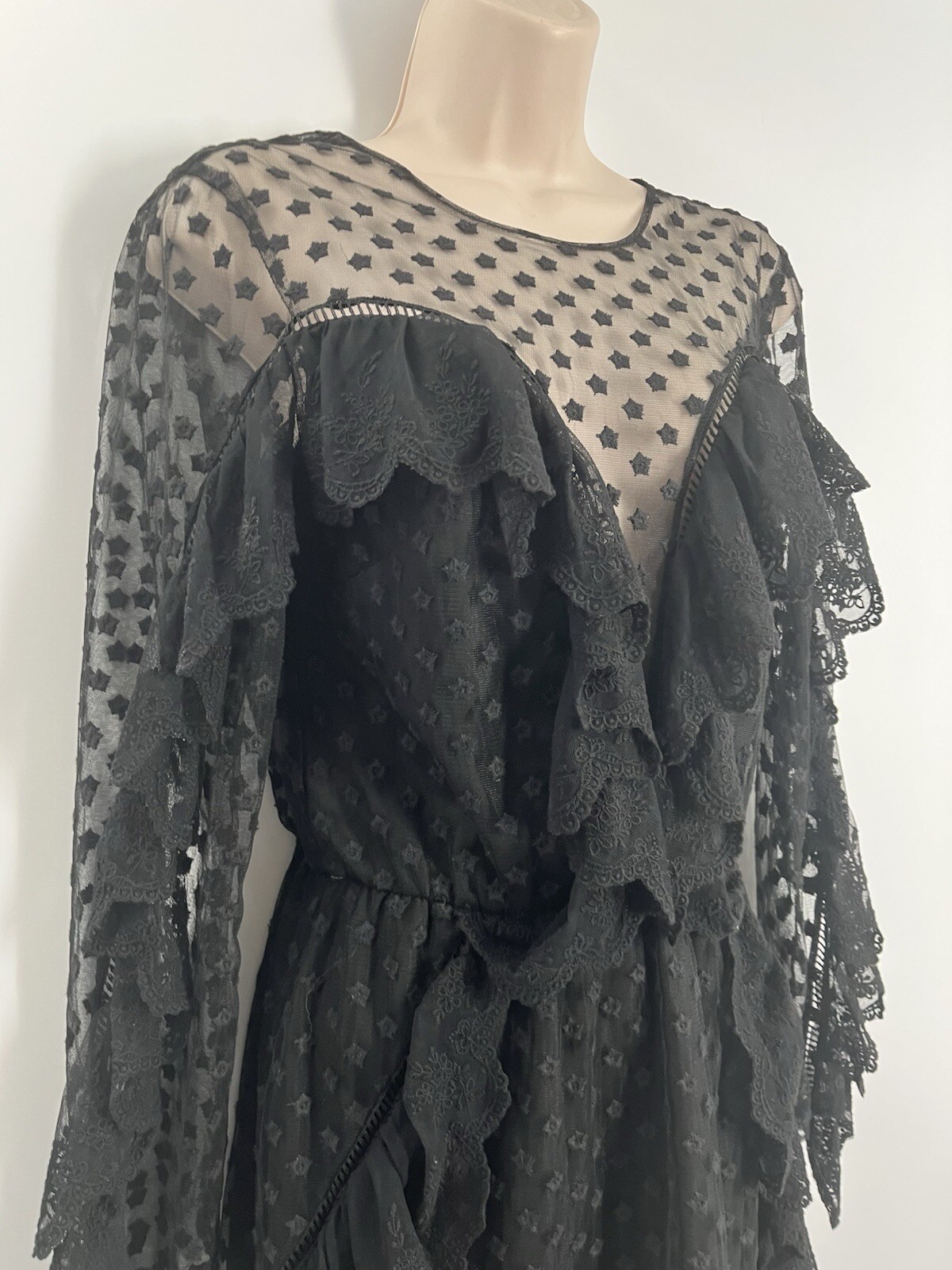 Alice McCall Women’s Forever Young Black Crew Neck Long Sleeve Mini Dress Size 2 image 8
