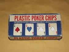 VINTAGE USA TOY GAME ACE INTERLOCKING POKER CHIPS IN BOX