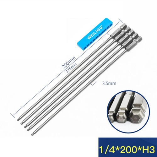 1/4" Hex Shank Ball Ended Bits Hexagon Head Screwdriver Bits Magnetic Allen Keys - Picture 16 of 29