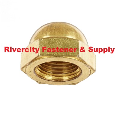 (4) 3/8-16 Brass Acorn / Dome / Cap Hex Nut 3/8 x 16 Nuts 3/8x16 Nut 