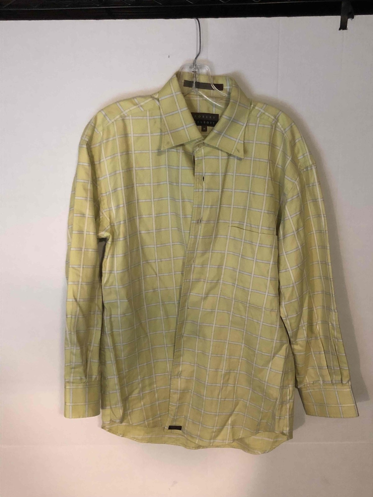 Robert Talbott Yellow Plaid Button-Down Long Slee… - image 1