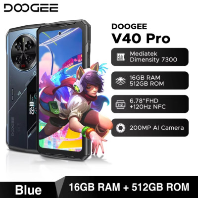 DOOGEE V40 Pro 5G Smartphone 16GB+512GB, 6,78 Zoll, 200 MP Kamera