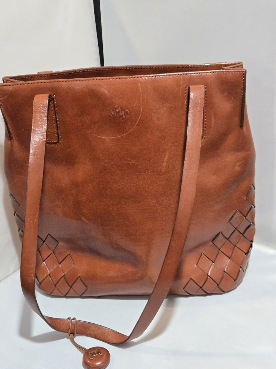 MONSAC Original Italian Carmel Geniune Leather Bag | eBay