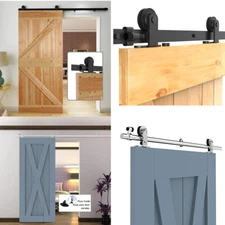 5-14FT Sliding Barn Door Hardware Closet Track Kit for Single/Double Door