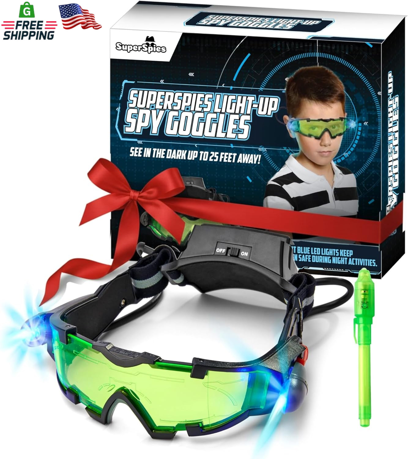 Goggles For Kids With Invisible Ink Pen Spy Kit, See In The 