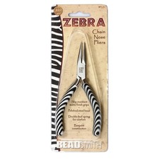 BeadSmith  Zebra Line Chain Nose Pliers with Double Spring  Jewelry Tools