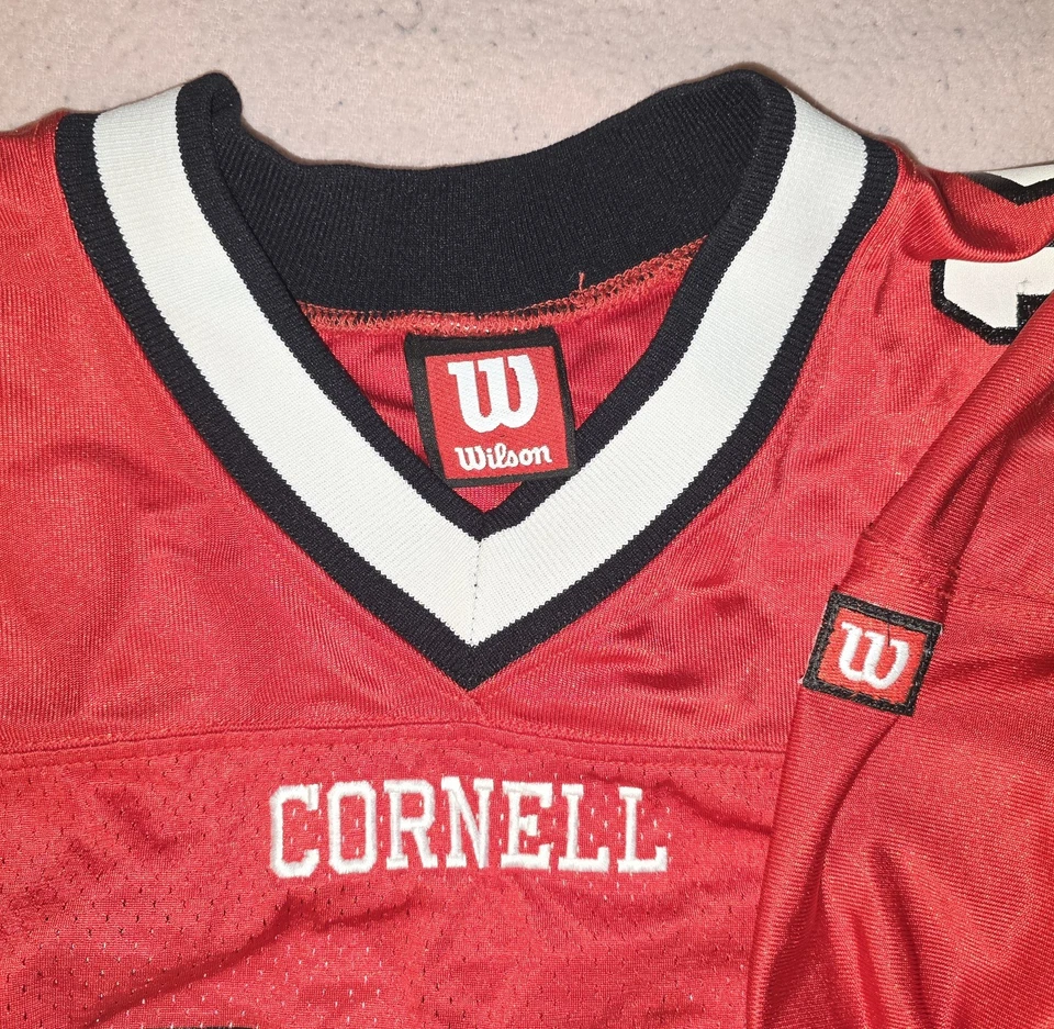 ИГРОВАЯ ПОНОШЕННАЯ подлинная футболка CORNELL BIG RED NO18 46 L Wilson 90-е ремонт - Изображение 2 из 4