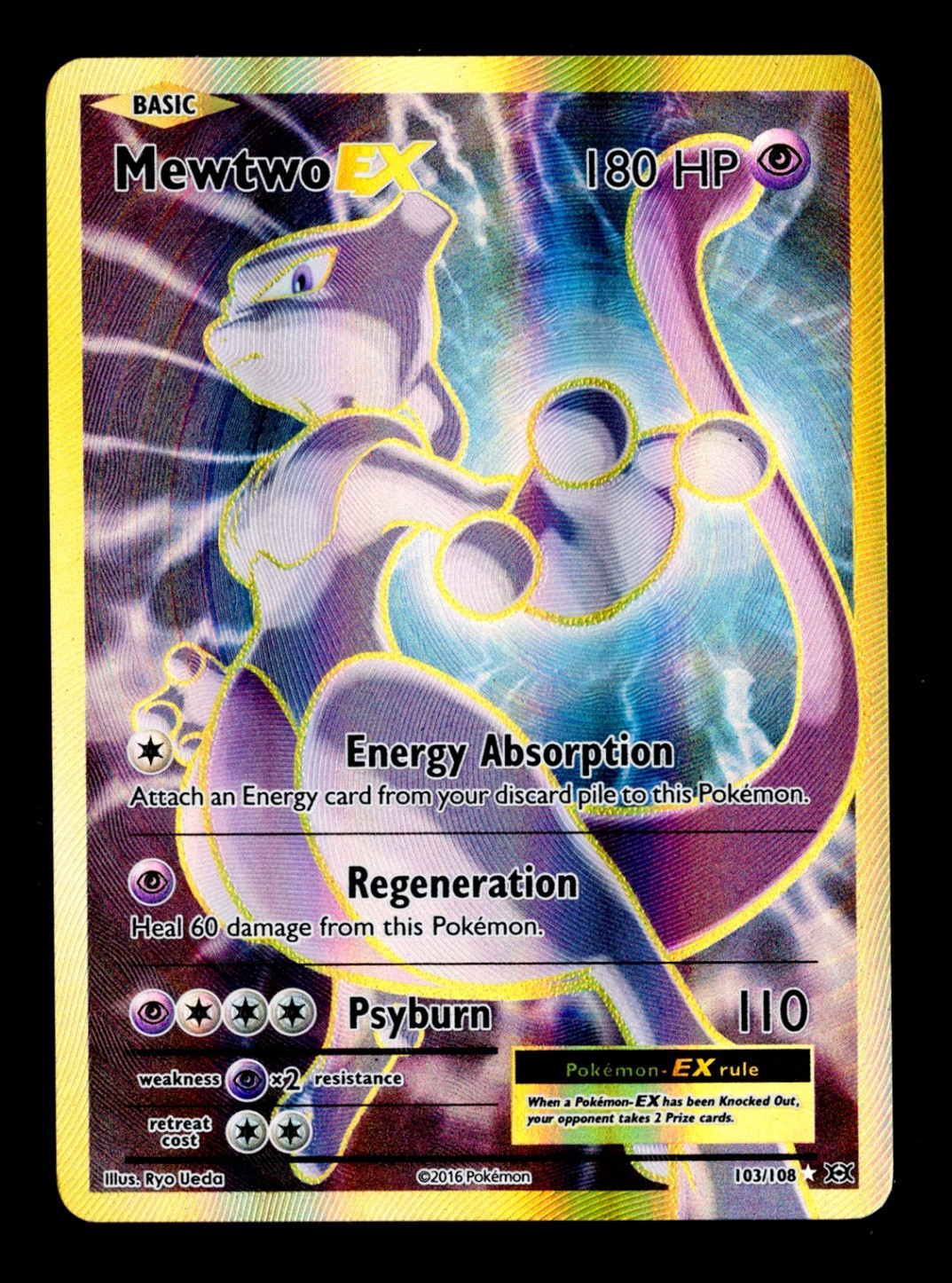 Mewtwo EX (Full Art) Ultra Rare XY - Evolutions 103/108 NM
