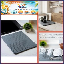 NEW Stone Dish Drying Mat Diatomaceous Earth Fast Absorbing Non Slip Heat