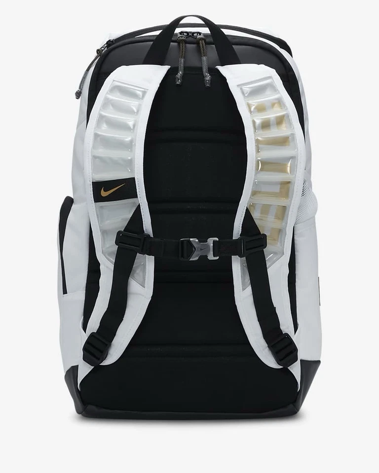 Mochila Nike Hoops Elite 32L 'Blanco/Negro/Dorado Metálico' NUEVA CON ETIQUETAS DX9786-100 Foto 3 de 4