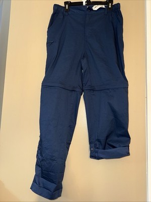 New Sierra Women s Large Navy Stretch Nylon Convertible Pants Zip Off To Shorts