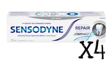 75ml Sensodyne Repair Protect Daily Repair Toothpaste Whitening Novamin x4